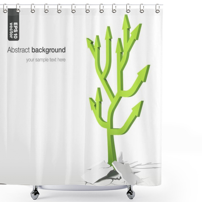 Personality  Arrows Tree - Growth Success Concept. Vector Abstract Background. Shower Curtains