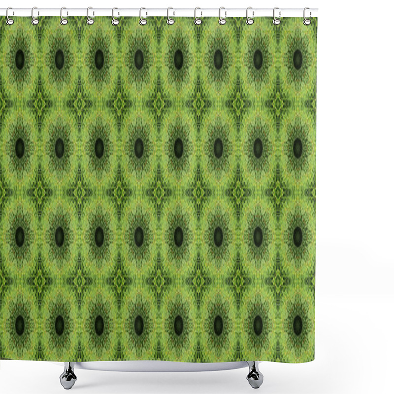 Personality  Seamless Geometric Pattern. Beautiful Green Grass Texture And Background. Shower Curtains