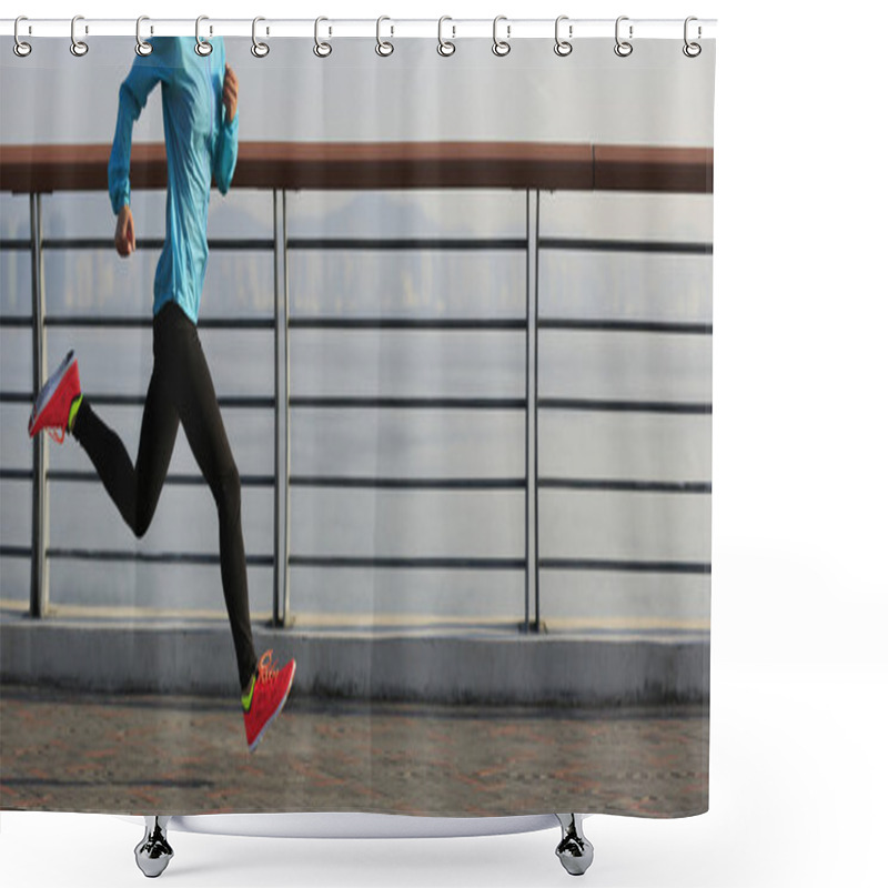 Personality  Fitness Woman  On Seaside Shower Curtains