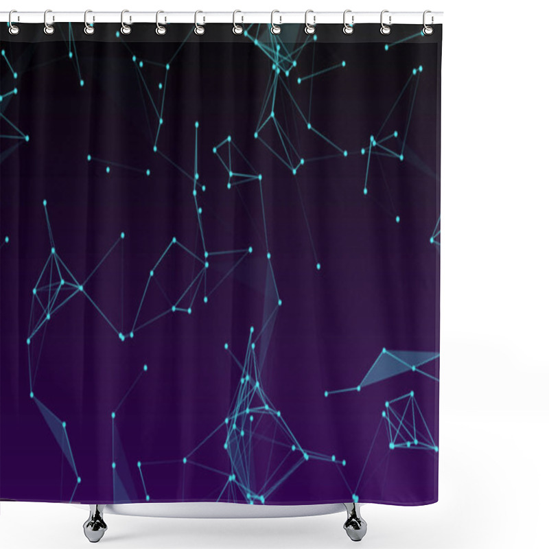 Personality  Abstract Background. .Connecting Dots And Lines. Plexus Effect Shower Curtains