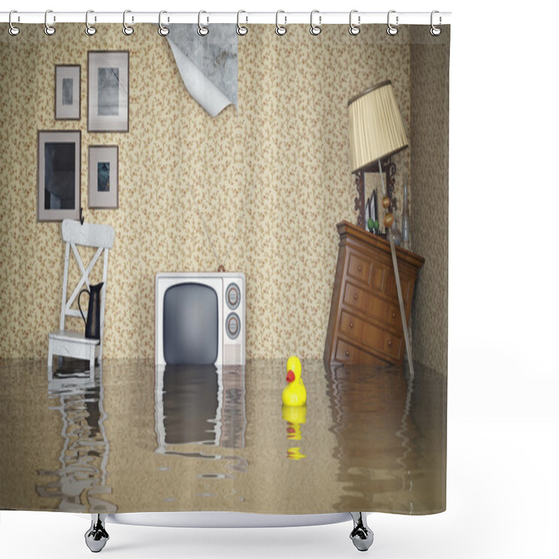 Personality  Flooded Interior  Shower Curtains