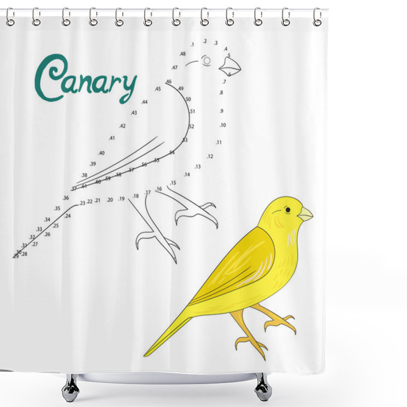 Personality  Educational Game Connect Dots To Draw Canary Bird Shower Curtains