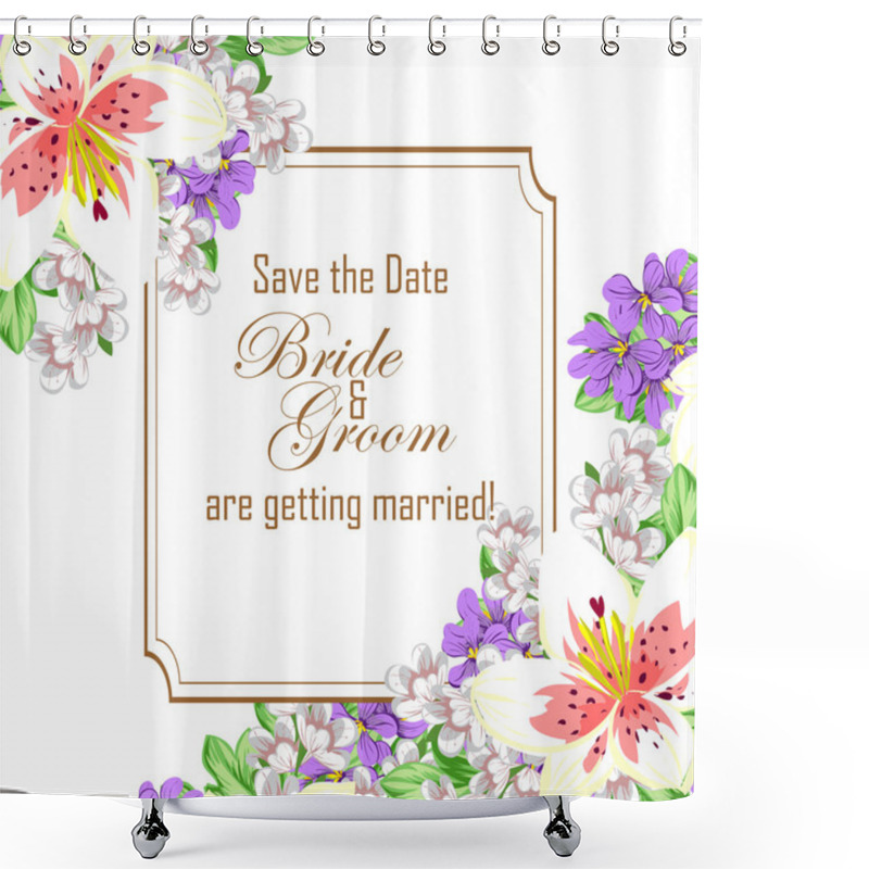 Personality  Delicate Invitation With Flowers Shower Curtains