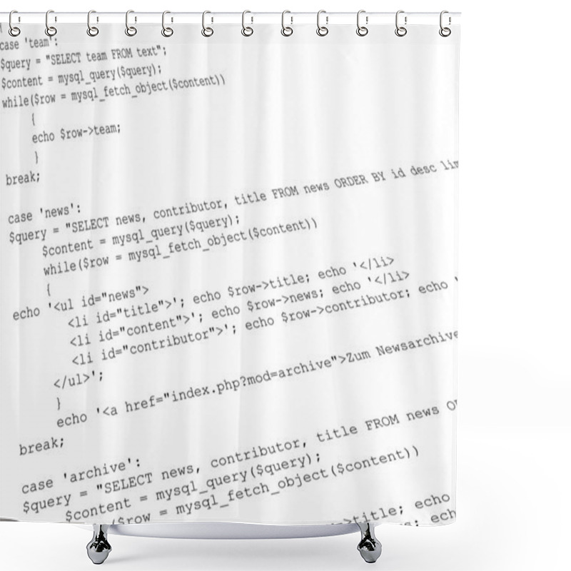 Personality  Php Source Code Shower Curtains