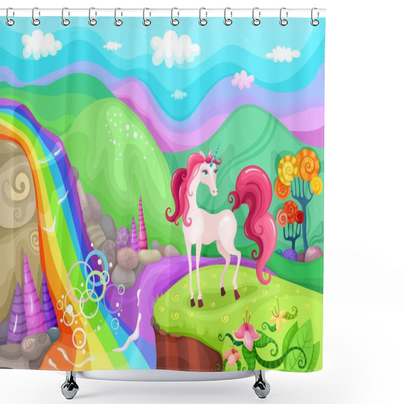 Personality  Unicorn Illustration Beautiful Shower Curtains