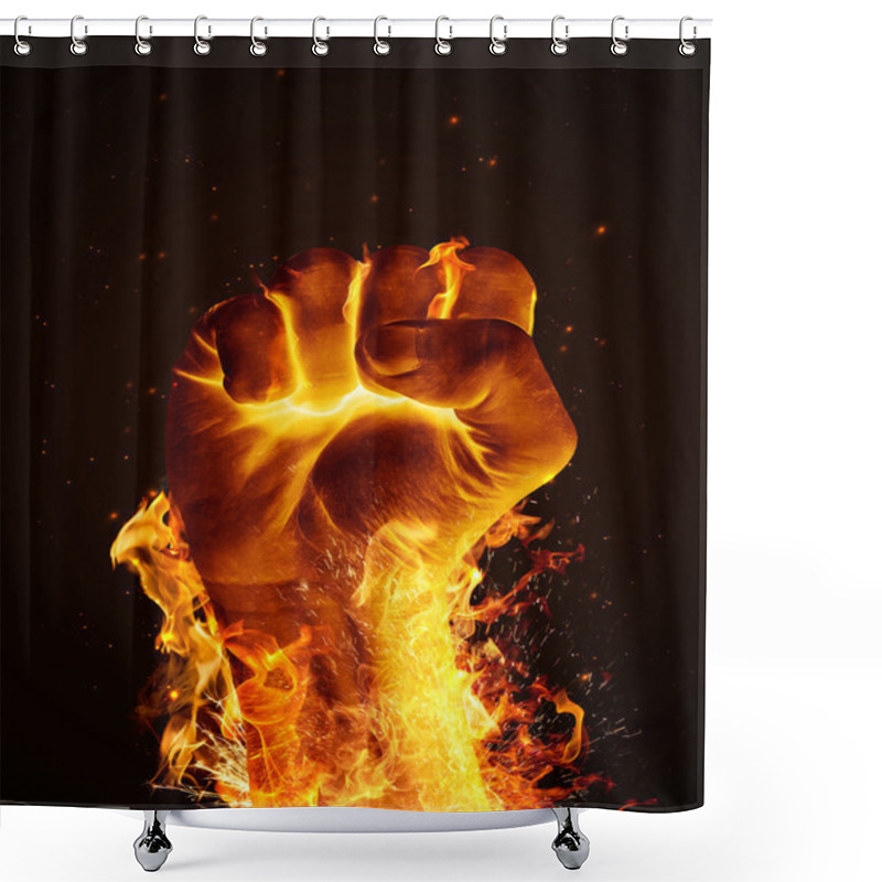 Personality  Fire Fist Shower Curtains