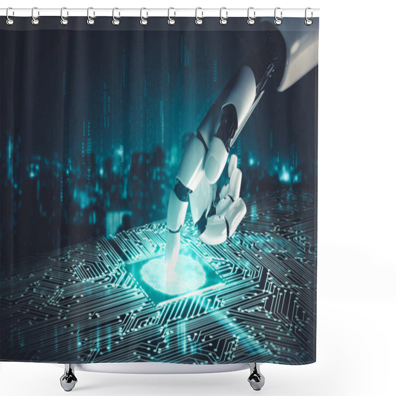 Personality  Future Artificial Intelligence And Machine Learning For AI Droid Robot Or Cyborg Shower Curtains