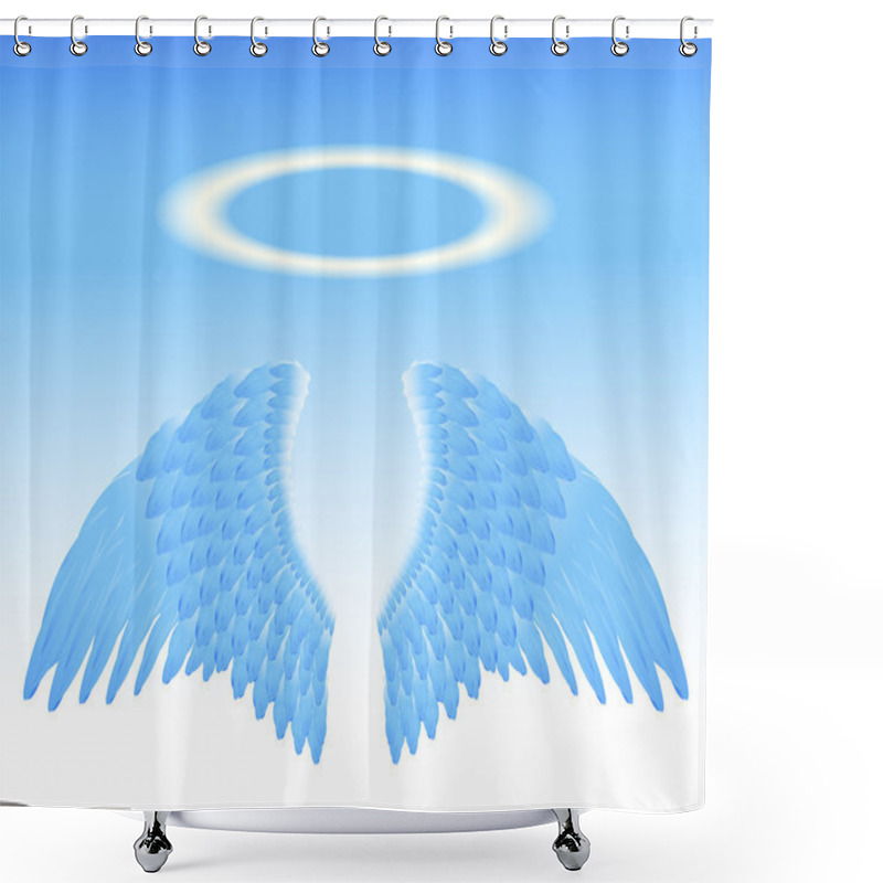 Personality  Angel Wings And Nimbus Shower Curtains