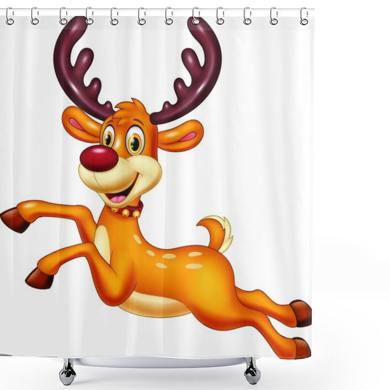 Personality  Cartoon Baby Deer Jumping Shower Curtains