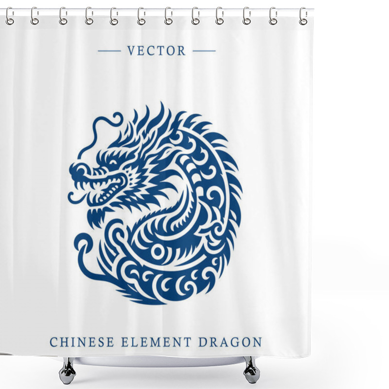 Personality  Blue And White Porcelain Chinese Dragon Pattern Shower Curtains