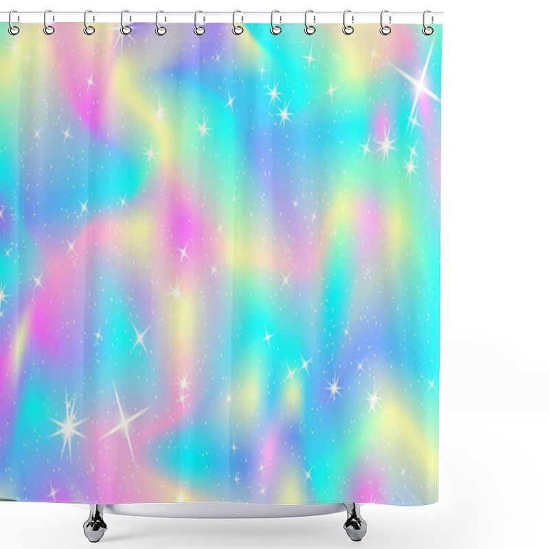 Personality  Rainbow Mermaid Background. Unicorn Pattern. Shower Curtains