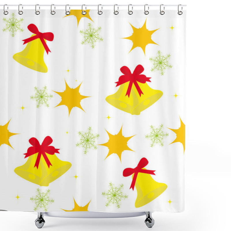 Personality  Seamless Pattern With Hand Bells Shower Curtains