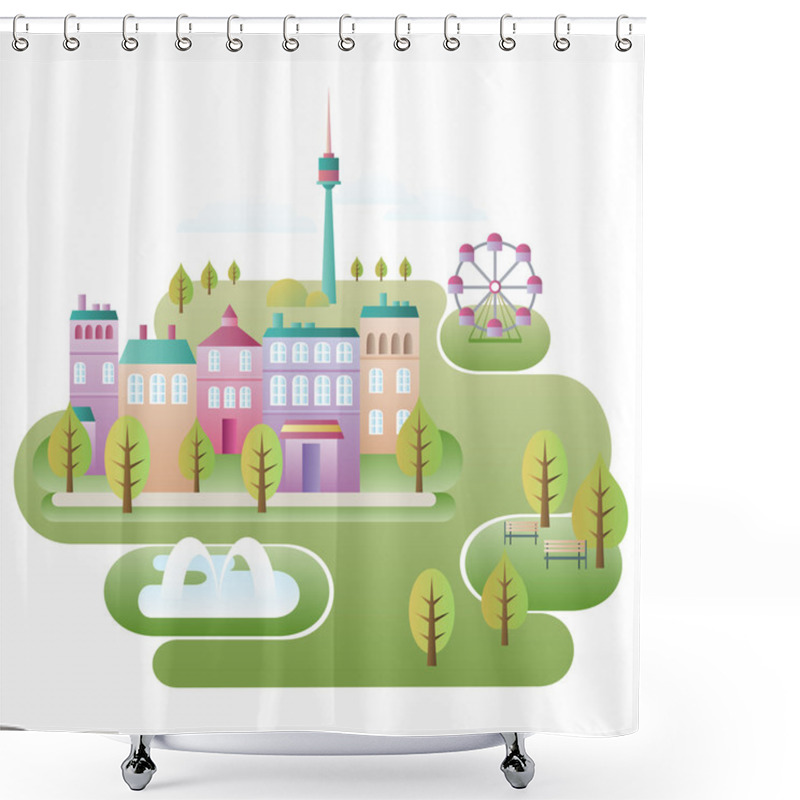 Personality  City Scene Shower Curtains