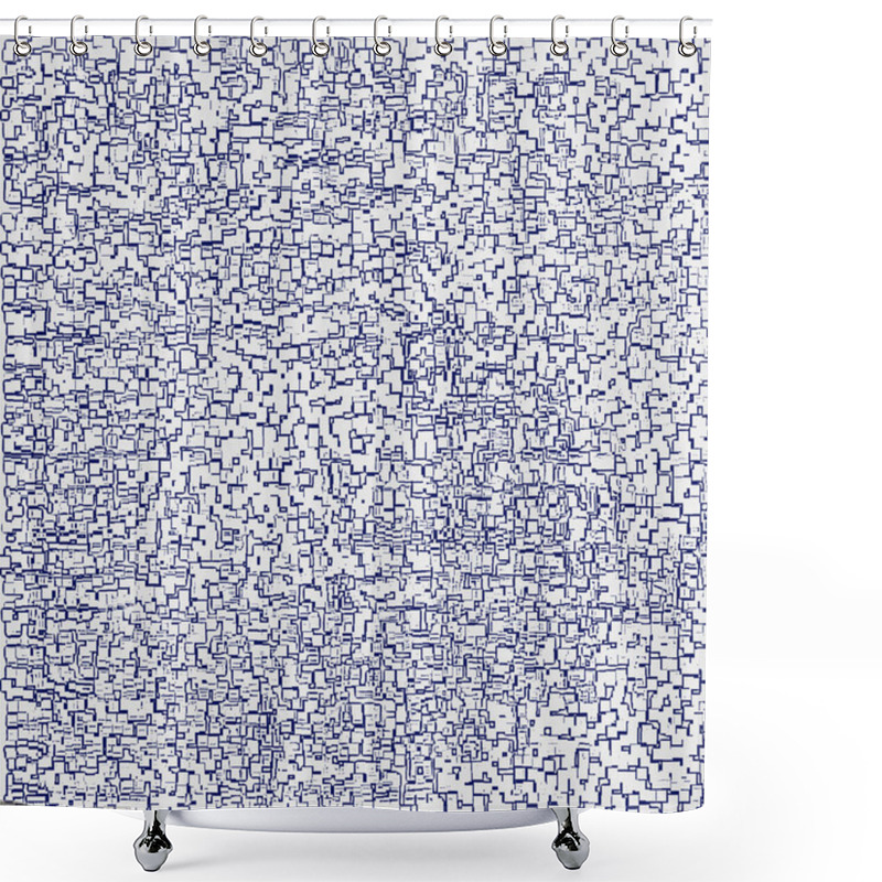 Personality  Squares Extruded, Many Dots, Shaky, Gradient, Blurry, Breezy And Full Of Tiles White Smoke, Gainsboro And Navy Paint Hovering Over Innocent Wall Shower Curtains