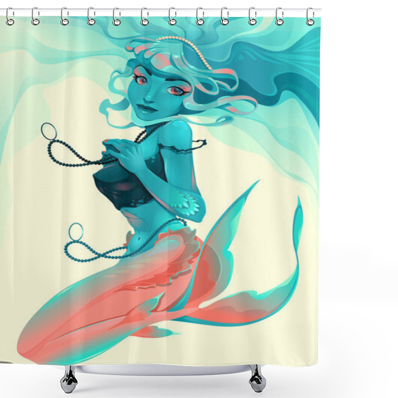 Personality  Portrait Of A Mermaid Shower Curtains