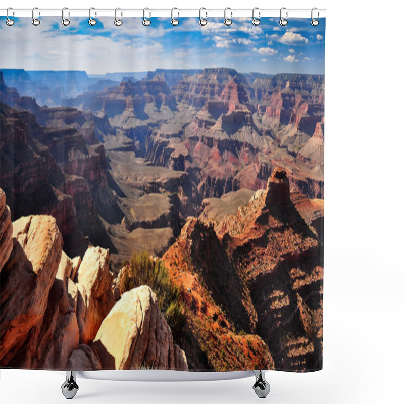 Personality  Grand Canyon Landscape View With Rocks In Foreground Shower Curtains