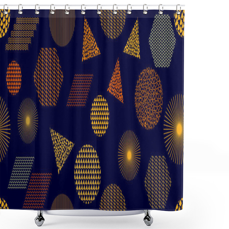 Personality  Rich Seamless Pattern With Abstract Geometric Shapes. Shower Curtains