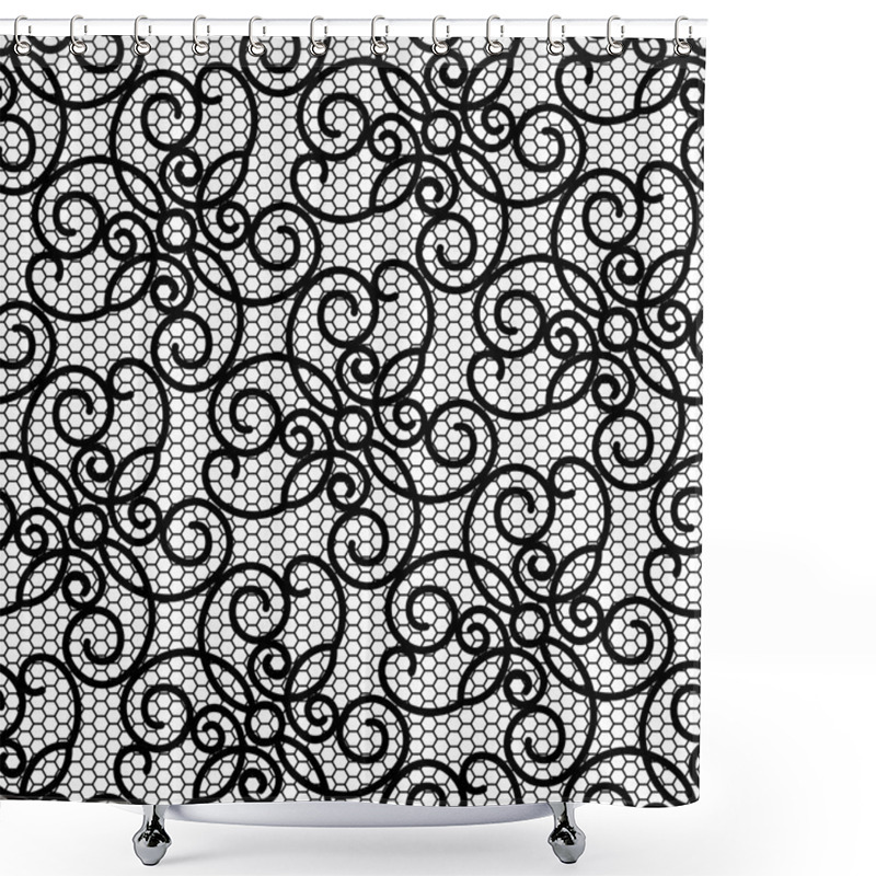 Personality  Lace Pattern Shower Curtains