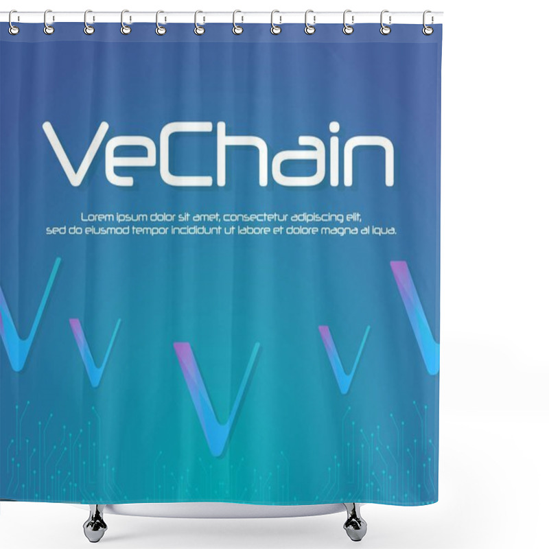 Personality  Background Blockchain Style VeChain Collection Shower Curtains