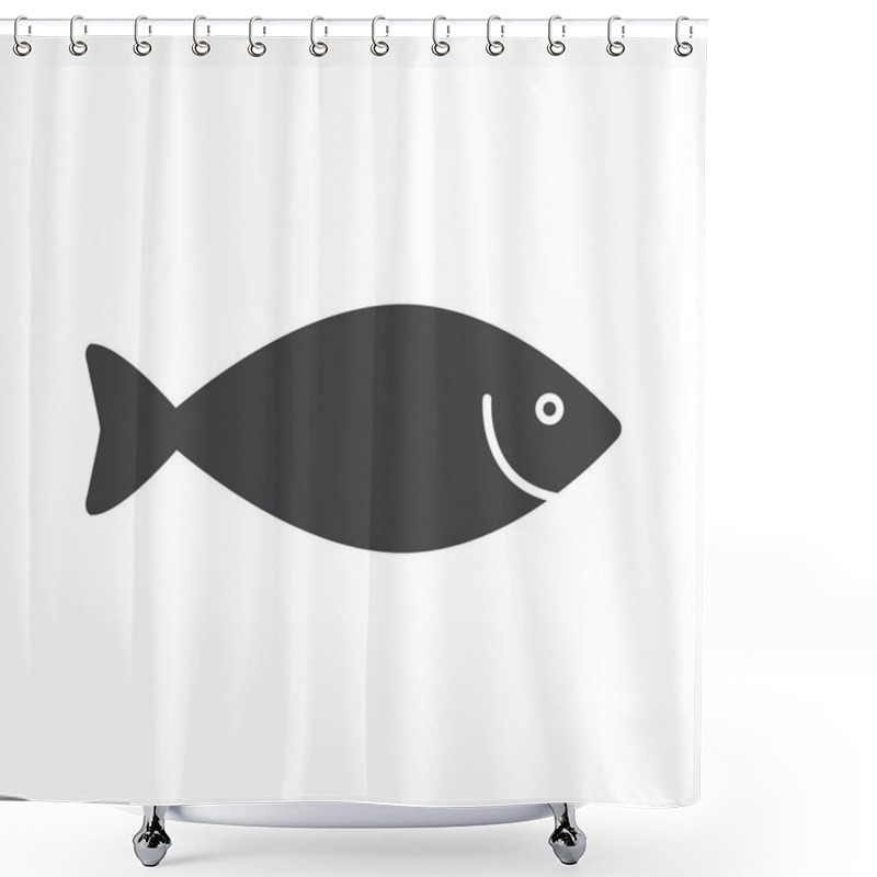 Personality  Fish Icon, Seafood Or Farm Water Animal Isolated Flat Design Vector Illustration On White Background. Shower Curtains