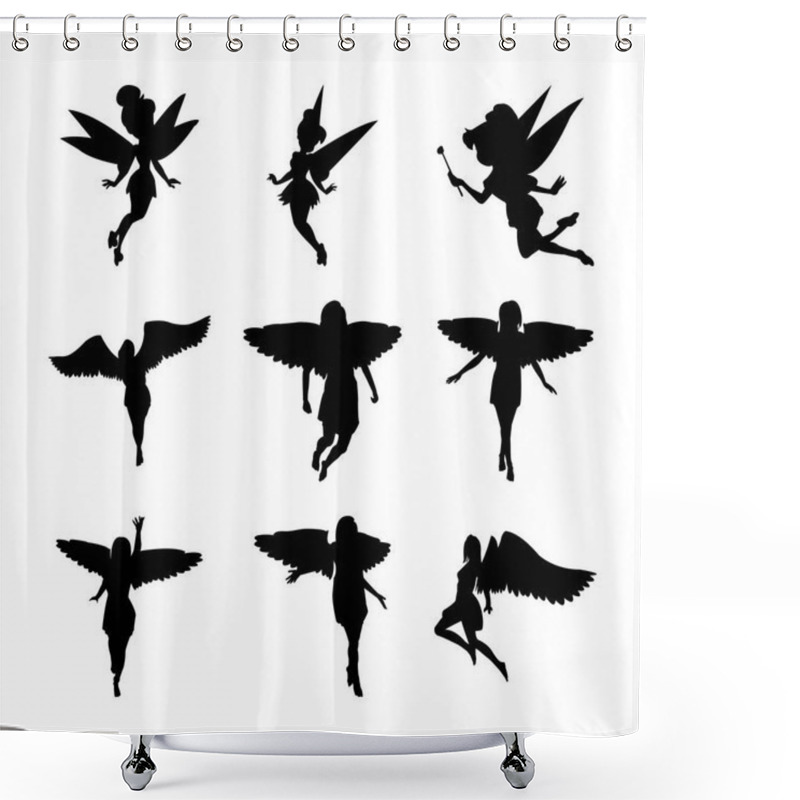 Personality  Fairy Silhouette Pack Is Here To Charm Your Eyes And Relief Your Soul. Adjust These Silhouette And Use In Relevant Field. Attract Kids And Viewers As Well By Holding These Silhouette.  Shower Curtains