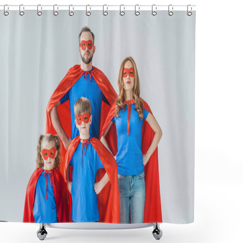 Personality  Family Of Superheroes Shower Curtains