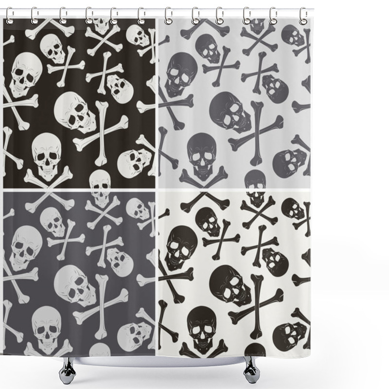 Personality  Seamless Pattern With Skulls Shower Curtains