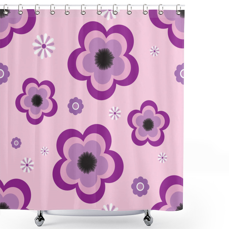 Personality  Pansy Tile Shower Curtains