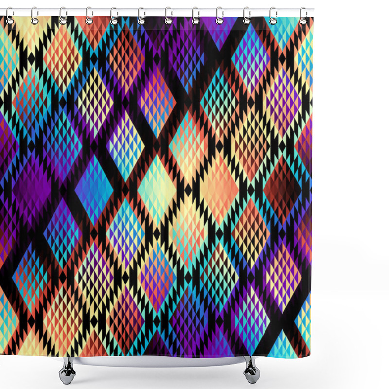 Personality  Seamless Vector Pattern Background Of A Triangles. Shower Curtains