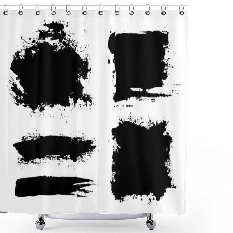 Personality  Brush Strokes. Vector Paintbrush Set. Grunge Design Elements. Shower Curtains