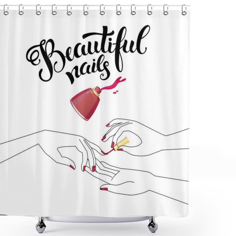 Personality  Beautiful Manicure Illustration Shower Curtains