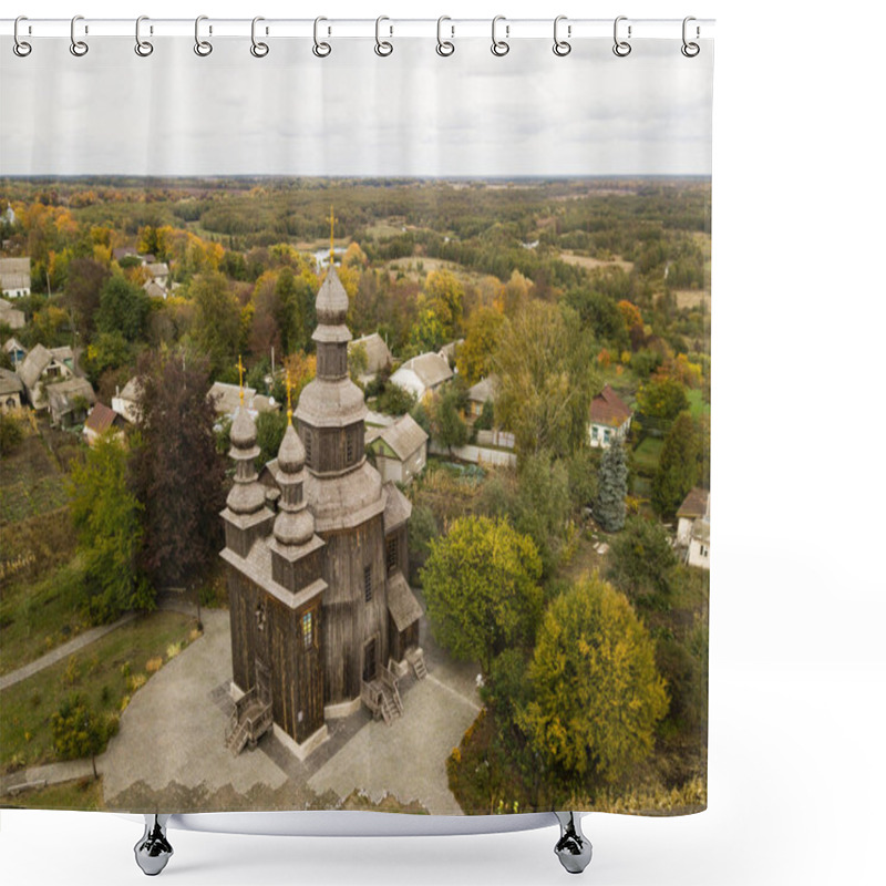 Personality  Wooden Cossacks Tserkva (St.George's Church) In Ukrainian Village Sedniv Near Chernihiv Shower Curtains