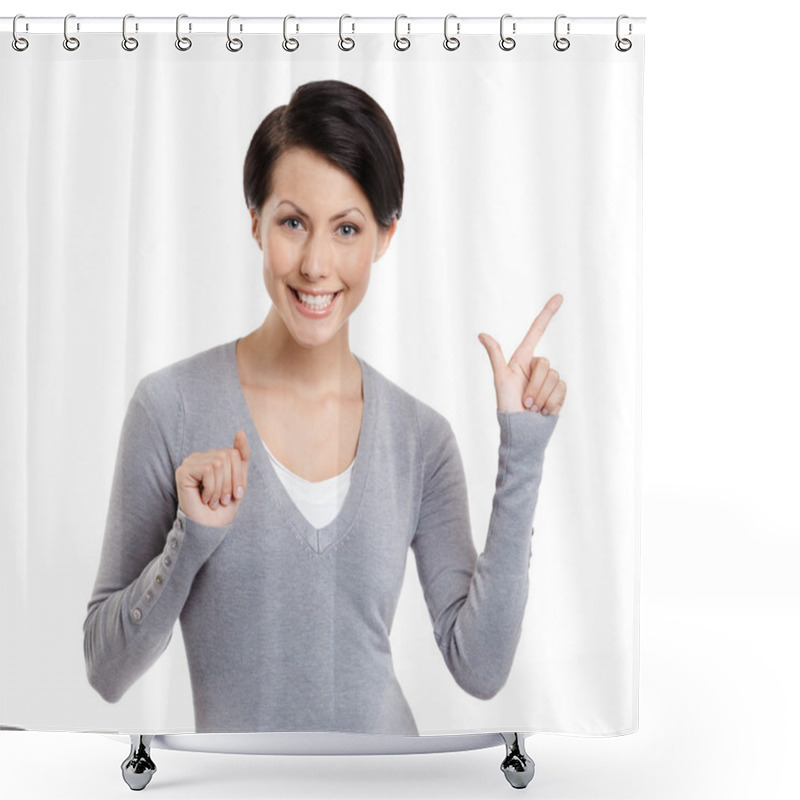 Personality  Pointing Finger Up Shower Curtains