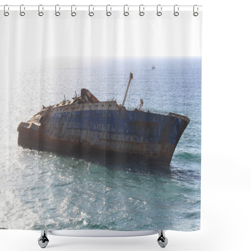 Personality  The Sunken Shipwreck On The Reef Shower Curtains