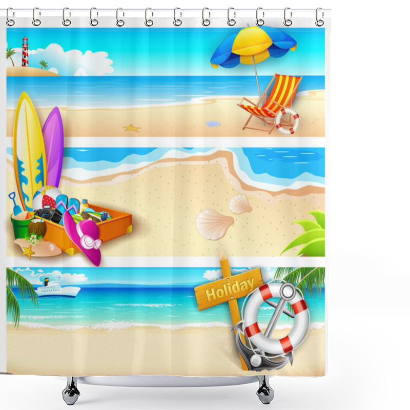 Personality  Holiday On Beach Shower Curtains