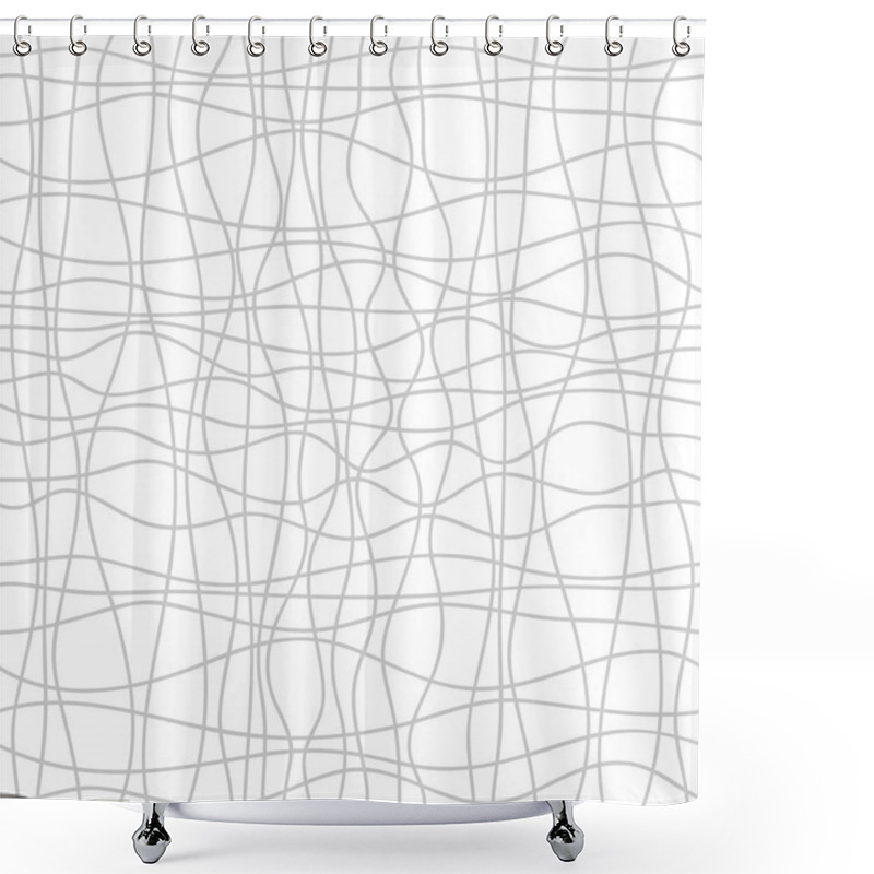 Personality  Seamless Abstract Background Of Wavy Lines.  Shower Curtains