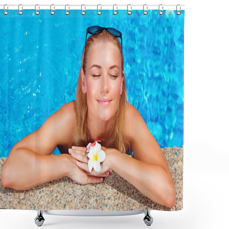 Personality  Female Enjoying Summer Holidays Shower Curtains