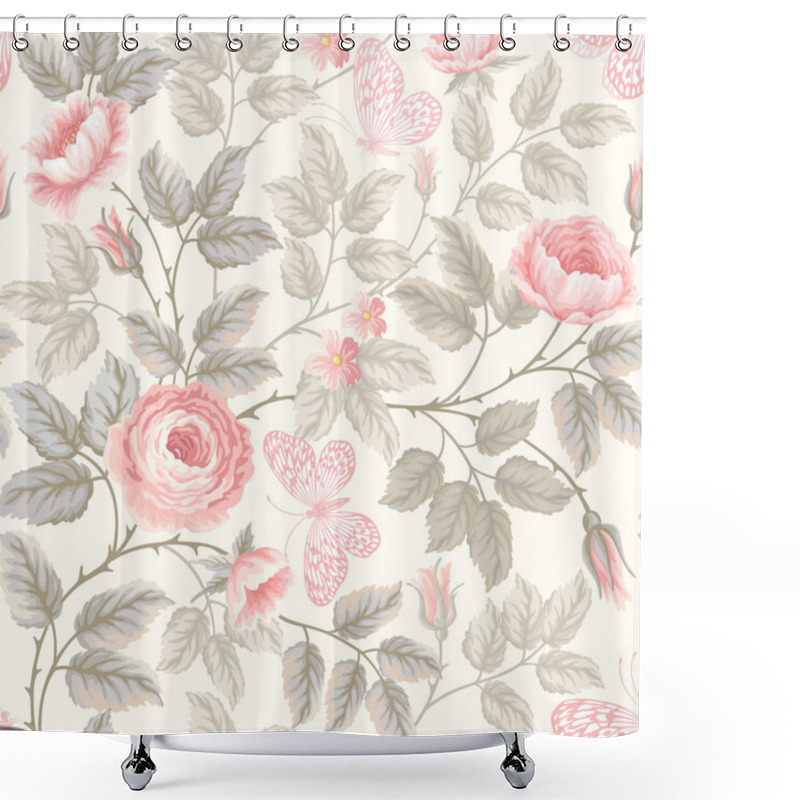 Personality  Seamless Floral Pattern Shower Curtains