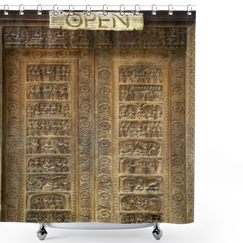 Personality  Ancient Doorway Shower Curtains