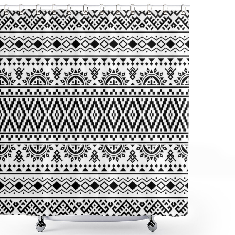 Personality  Traditional Aztec Seamless Pattern Design Texture Background Shower Curtains