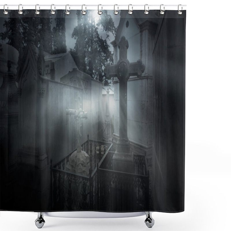 Personality  Full Moon Cemetery Shower Curtains