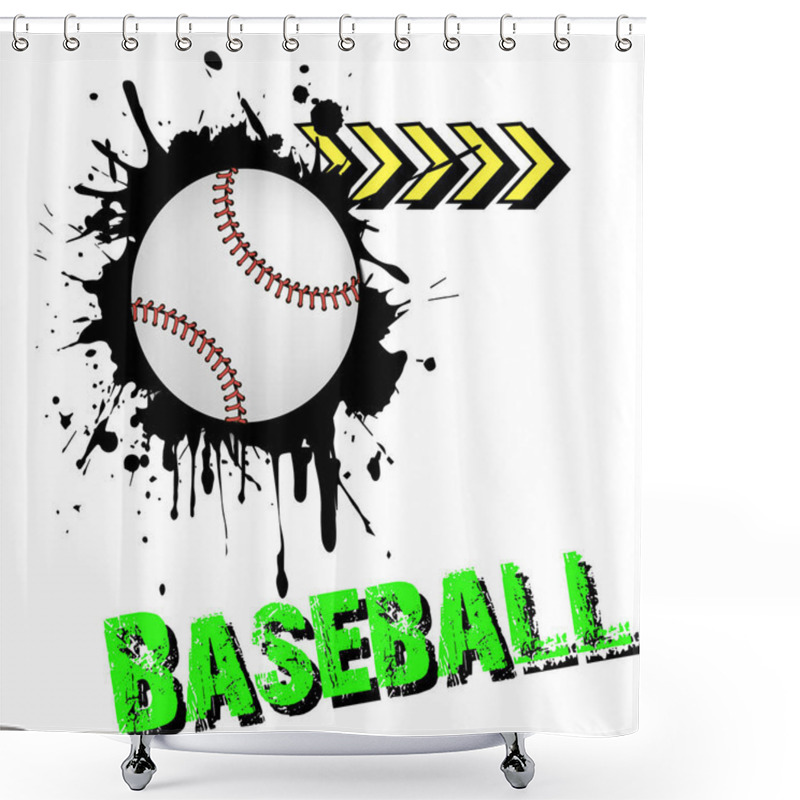 Personality  Background Abstract Baseball Ball From Blots Shower Curtains