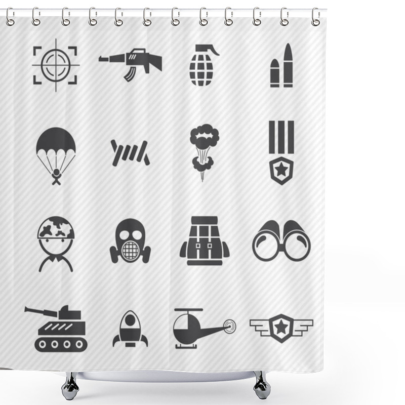 Personality  Military And War Icons Shower Curtains