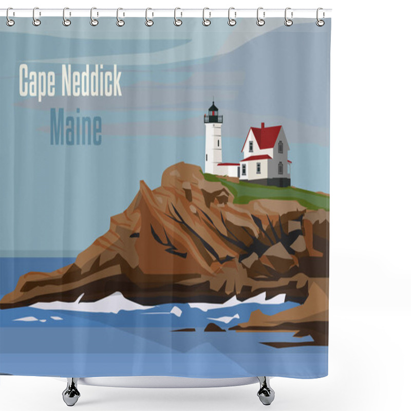 Personality  The Cape Neddick Light, York, Maine Shower Curtains