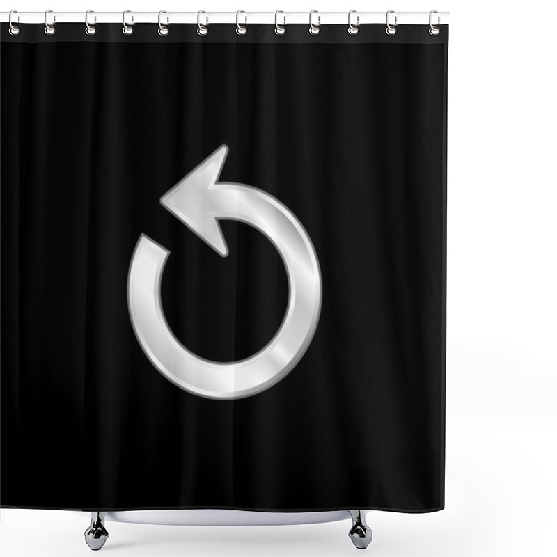 Personality  Arrow Circle Silver Plated Metallic Icon Shower Curtains