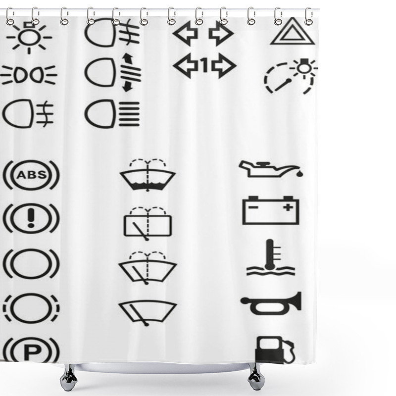 Personality  Car Dashboard Signs Shower Curtains