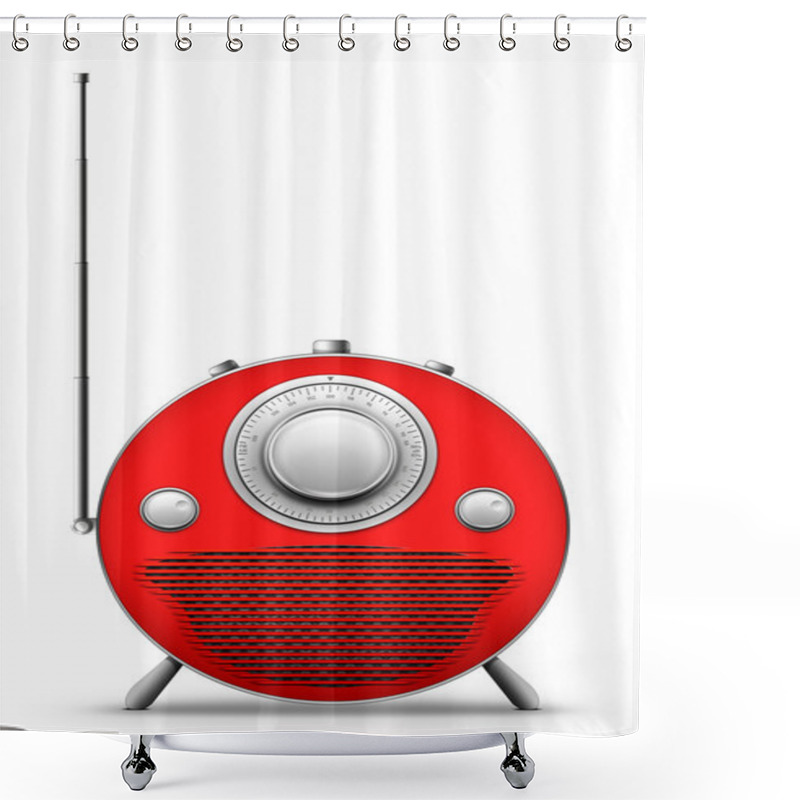 Personality  Red Radio Shower Curtains