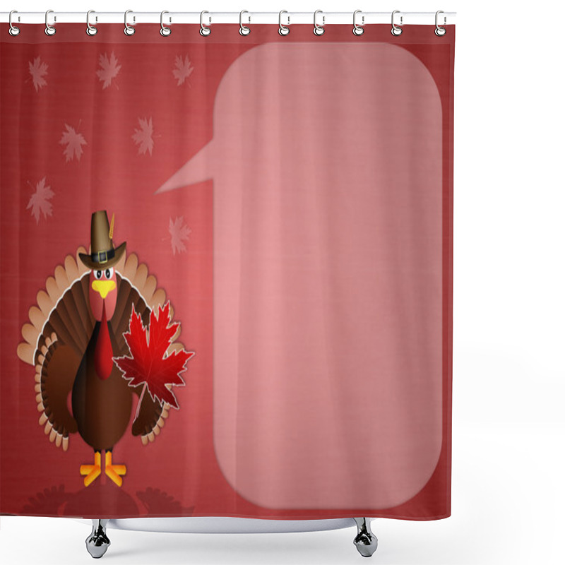 Personality  Turkey With Leaf Background Shower Curtains