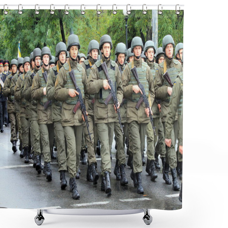 Personality   Formation Of Soldiers Of The Ukrainian Army. The Celebration Of Defender Of The Fatherland Day. Shower Curtains