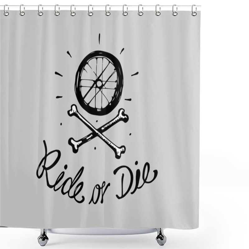 Personality  Symbol, Concept Of Bicycle Riding Shower Curtains